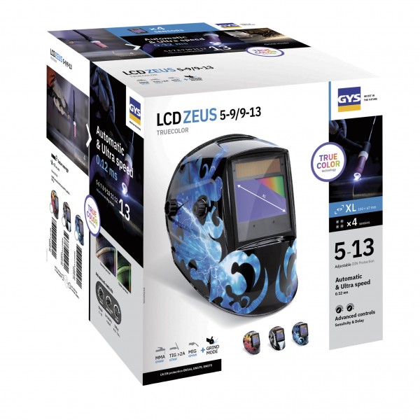 Сварочная маска LCD ZEUS 5-9/9-13 G FIRE TRUE COLOR GYS 044098